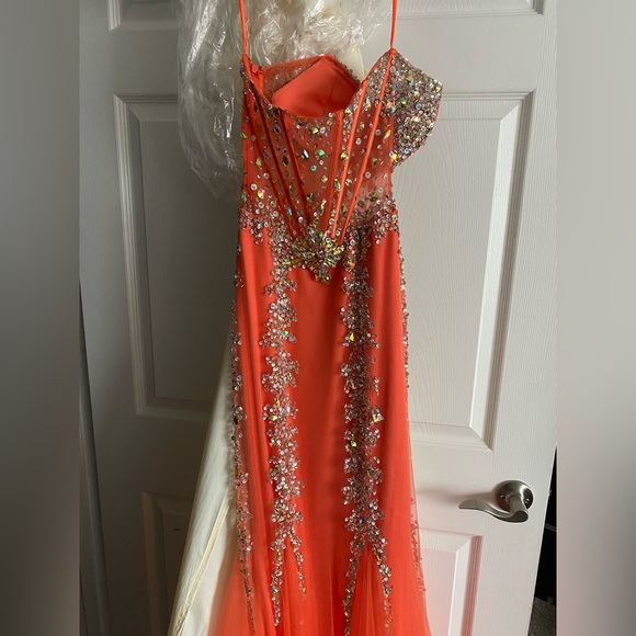 Nectarine Prom/Pageant/Evening Gown Sz S - Picture 6 of 14